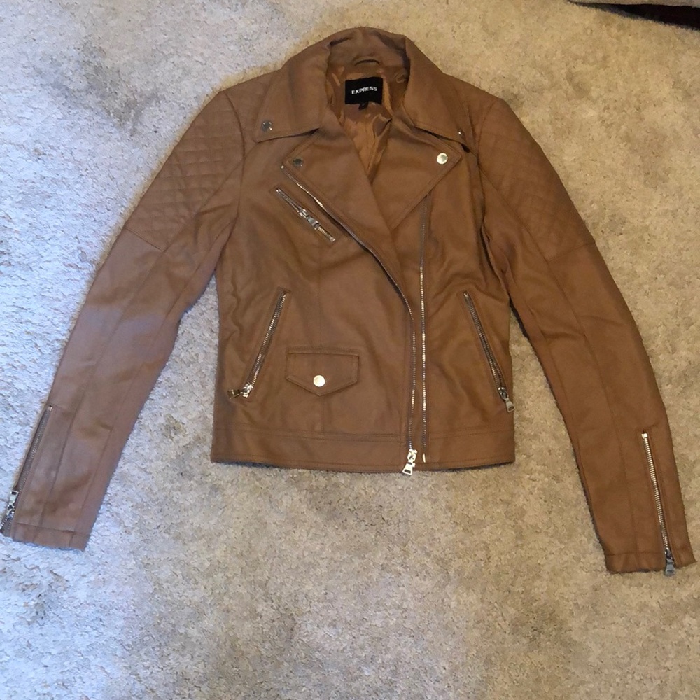 Express tan leather jacket